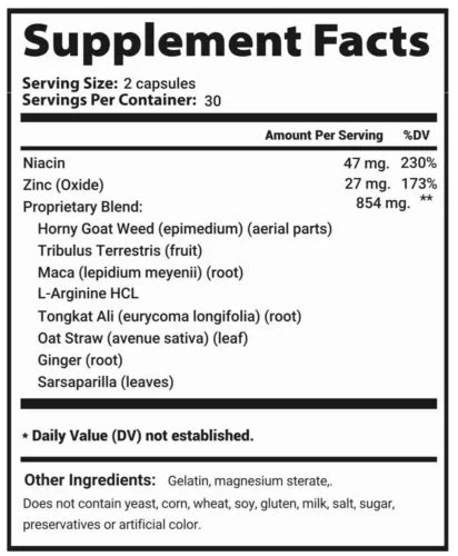 Testoprime Capsules Extra Strength Formula Supplement (60 Capsules)