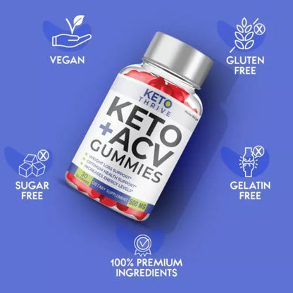 Keto Thrive Keto ACV Gummies, Ketothrive Max Strength with ACV (1 pack)