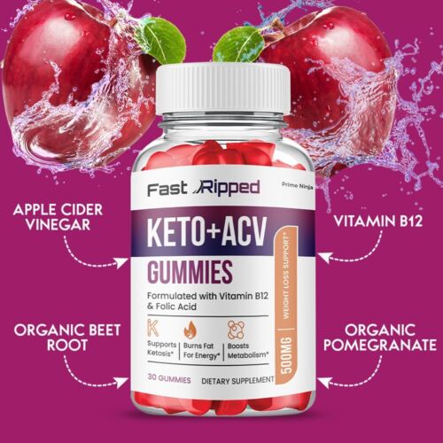 Fast Ripped Keto ACV Gummies, Official Max Strength Keto ACV Gummies (1 Pack)