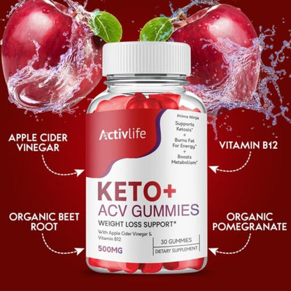 ActivLife ACV Keto Gummies, Activ Life Gummies Maximum Strength (3 Pack)