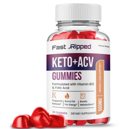 Fast Ripped Keto ACV Gummies, Official Max Strength Keto ACV Gummies (1 Pack)