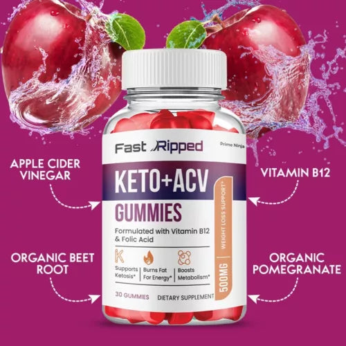 Fast Ripped Keto ACV Gummies, Official Max Strength Keto ACV Gummies (2 Pack)